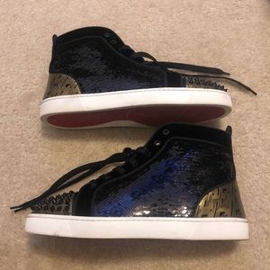 COPY - Christian Louboutin Men Spikes shoes size 44 Black and Gold